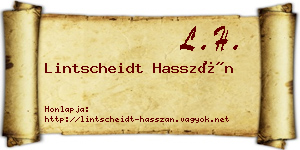 Lintscheidt Hasszán névjegykártya